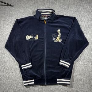 Underdawg Velour Sweatshirt Mens L Blue Southpole Style HipHop Streetwear 26x30